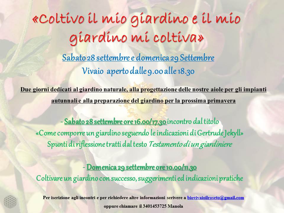 Vivaio aperto 9.00 - 18.00